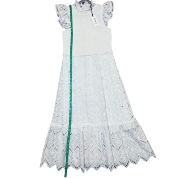 sea zippy smocked midi dress SEA NEW YORK NWT White Zippy Smocked Midi Dress 8